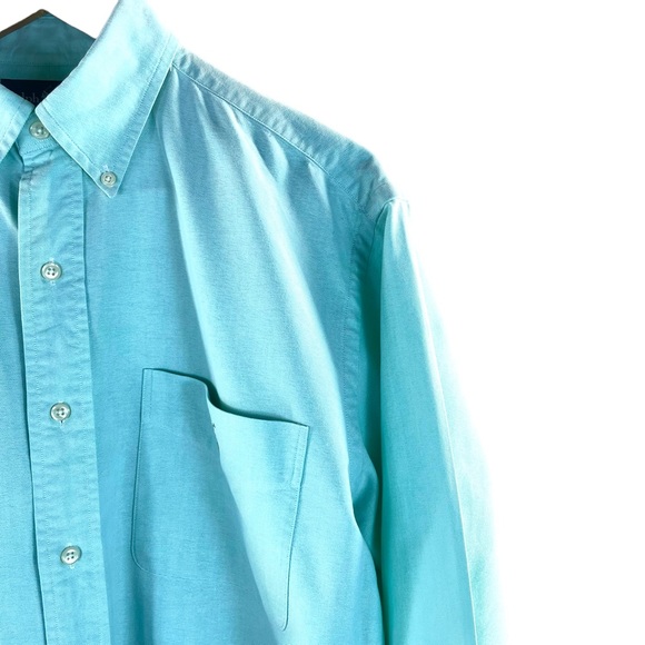 Ralph Lauren Blue Label Classic Fit Button Down Teal Shirt 100% Cotton Medium - Picture 5 of 12